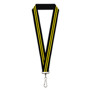 Lanyard - 1.0" - Stripe Black Yellow Lanyards Buckle-Down
