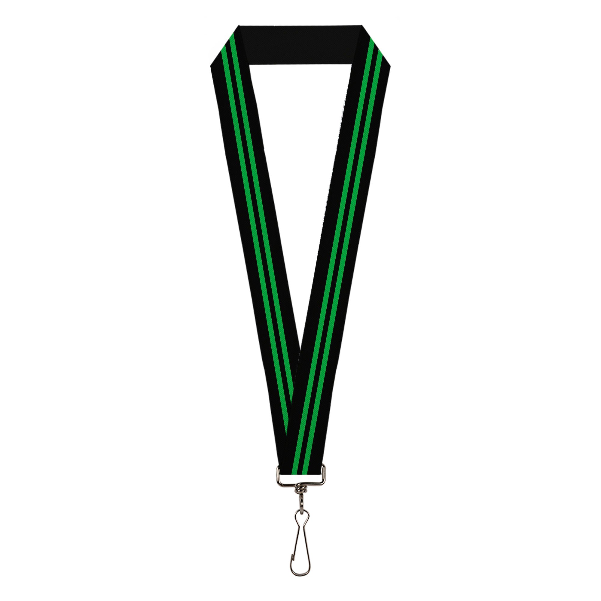Lanyard - 1.0" - Stripe Black Green Lanyards Buckle-Down