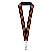 Lanyard - 1.0" - Stripe Black Orange Lanyards Buckle-Down