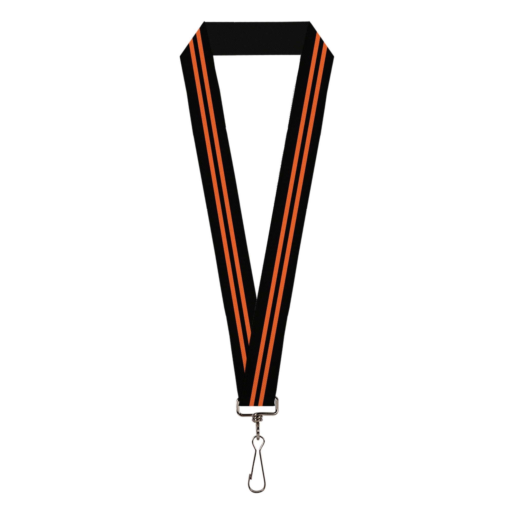 Lanyard - 1.0" - Stripe Black Orange Lanyards Buckle-Down