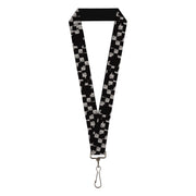 Lanyard - 1.0" - Scribble Checker Black White Lanyards Buckle-Down