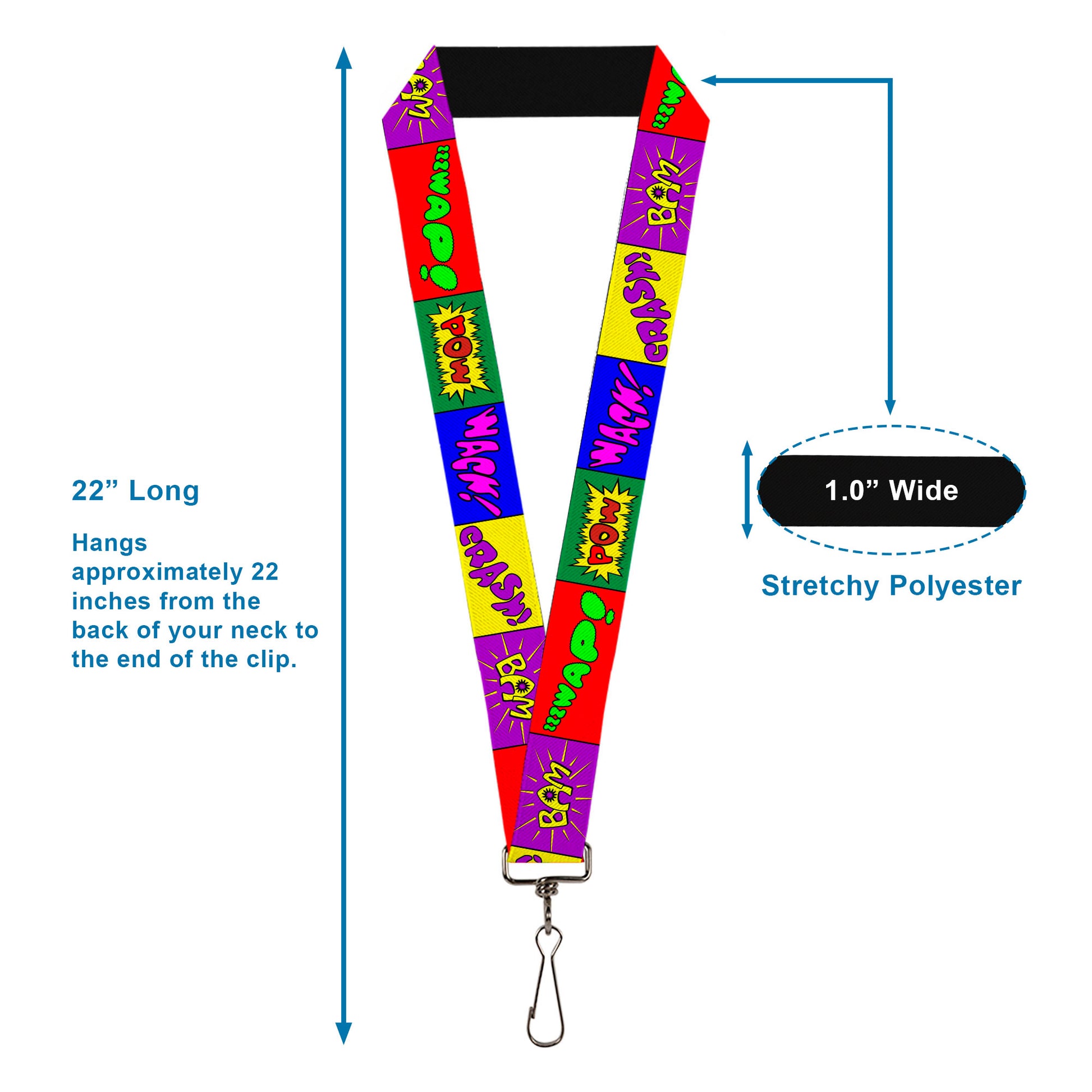 Lanyard - 1.0" - Sound Effect Blocks Multi Color Lanyards Buckle-Down