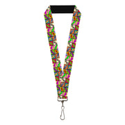 Lanyard - 1.0" - Sound Effect Checkers Multi Color Lanyards Buckle-Down
