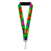 Lanyard - 1.0" - Sound Effects Green Multi Color Lanyards Buckle-Down