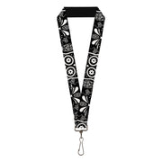 Lanyard - 1.0" - Sugar Skulls Black White Lanyards Buckle-Down