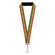 Lanyard - 1.0" - Smoking Monkey Repeat Argyle Rasta Lanyards Buckle-Down