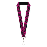 Lanyard - 1.0" - Safety Pins Black Fuchsia Lanyards Buckle-Down