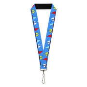 Lanyard - 1.0" - Sailboats Blue Lanyards Buckle-Down