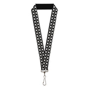 Lanyard - 1.0" - Top Skulls Black White Lanyards Buckle-Down