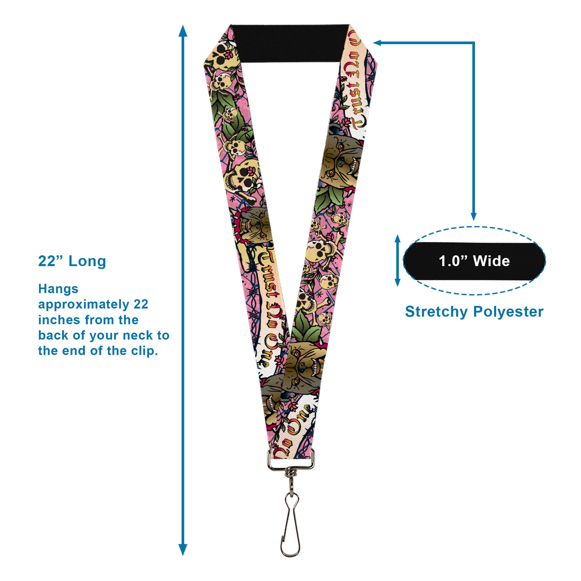 Lanyard - 1.0" - Trust No One Pink Lanyards Buckle-Down