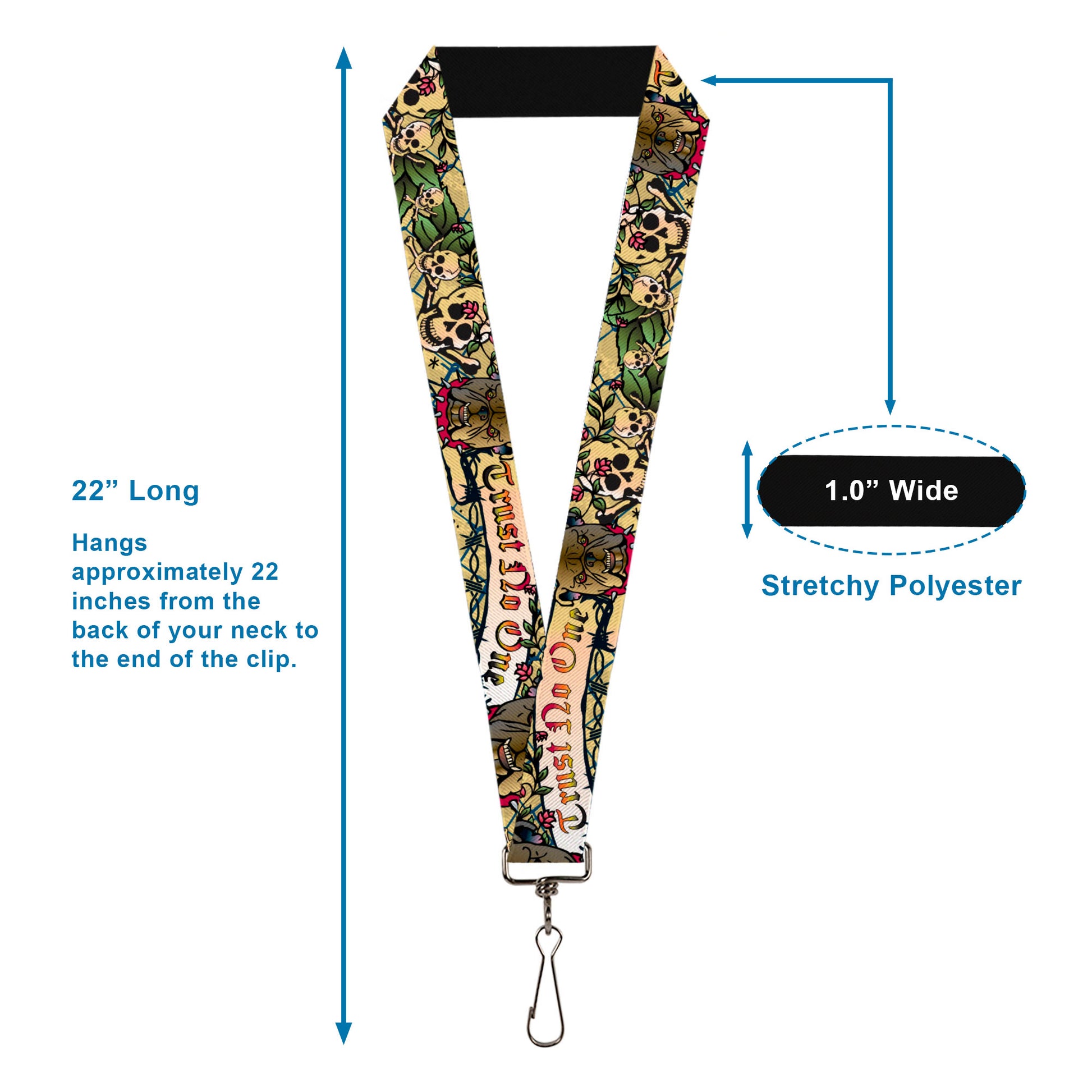 Lanyard - 1.0" - Trust No One Tan Lanyards Buckle-Down