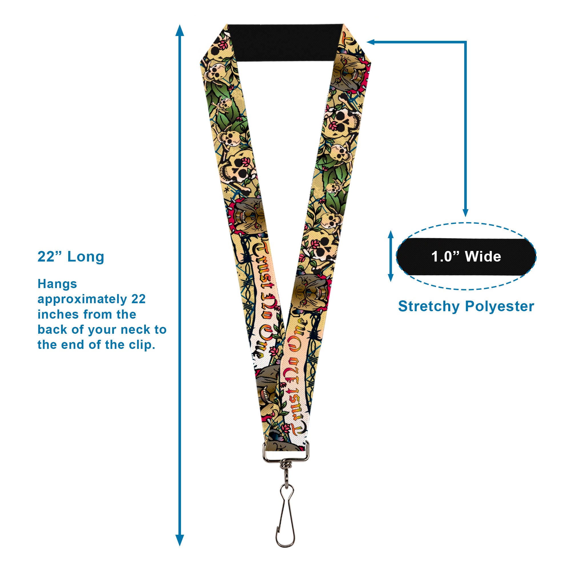 Lanyard - 1.0" - Trust No One Tan Lanyards Buckle-Down