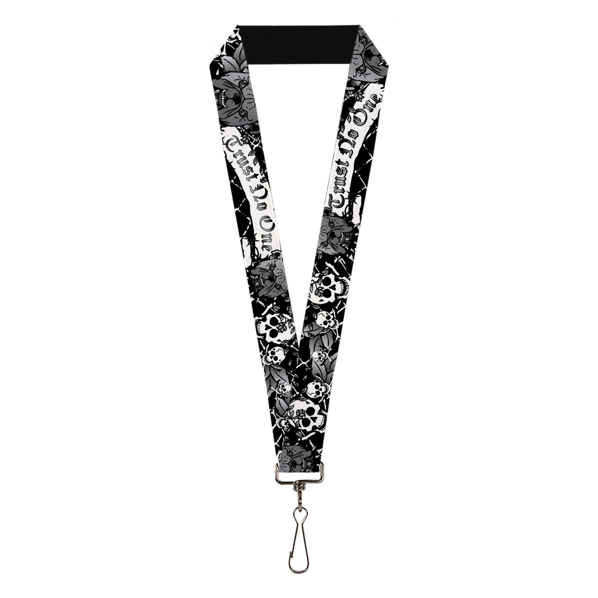 Lanyard - 1.0" - Trust No One Black White Lanyards Buckle-Down