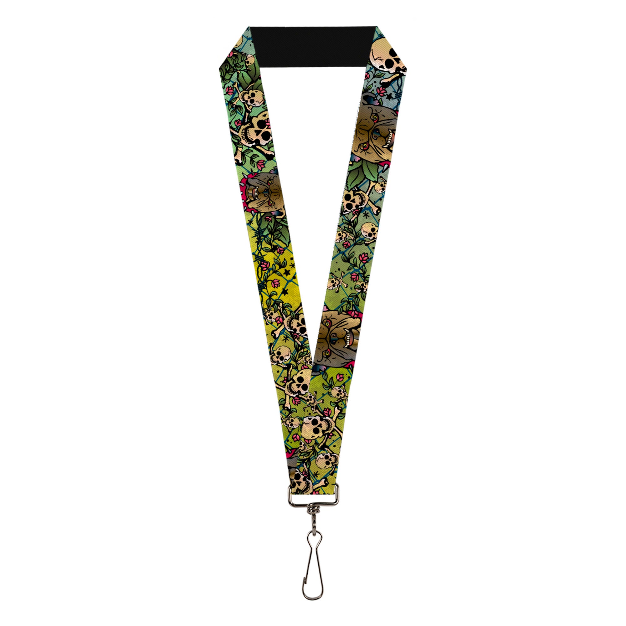 Lanyard - 1.0" - Trust No One CLOSE-UP Yellow Green Blue-S Lanyards Buckle-Down