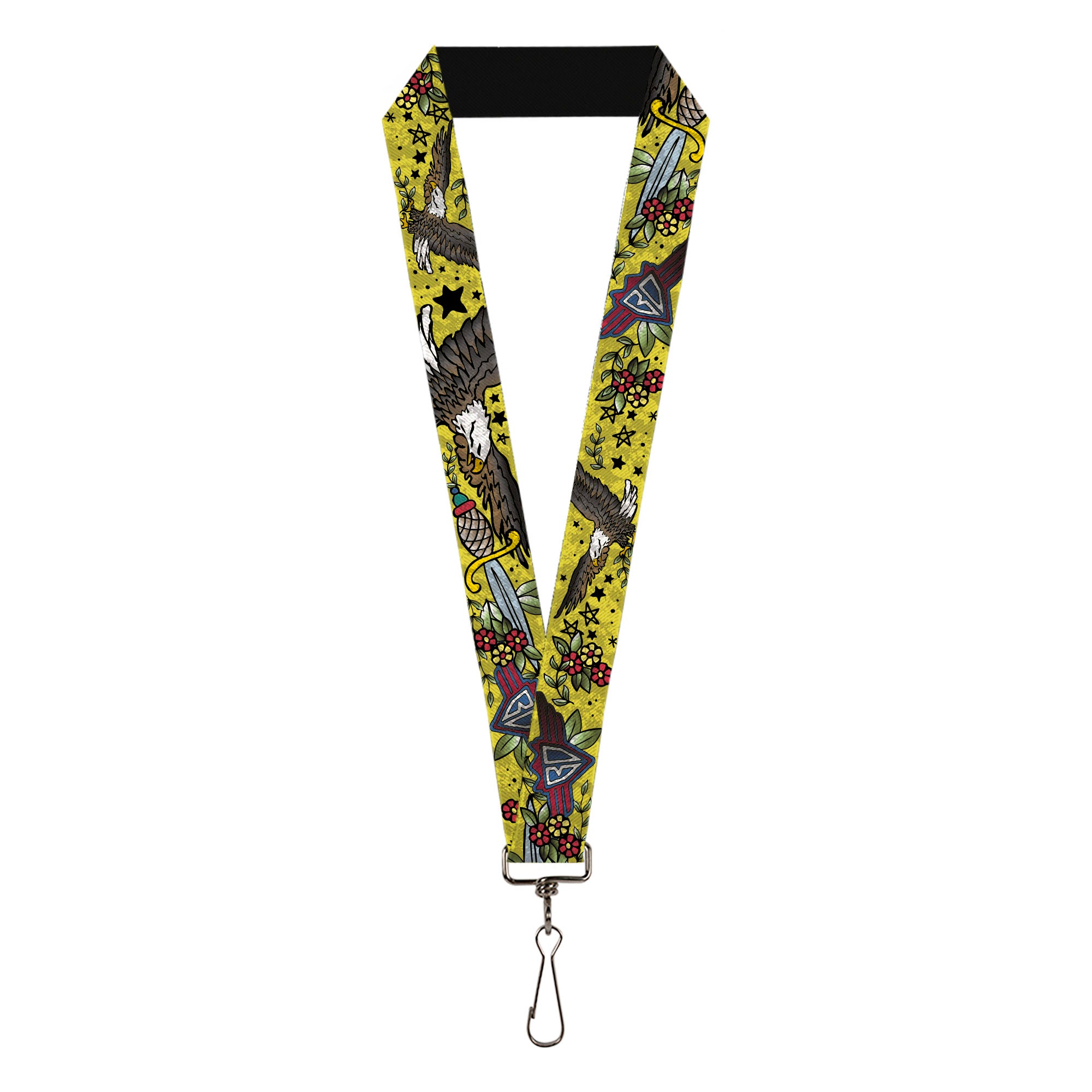 Lanyard - 1.0" - Truth and Justice CLOSE-UP Yellow Lanyards Buckle-Down