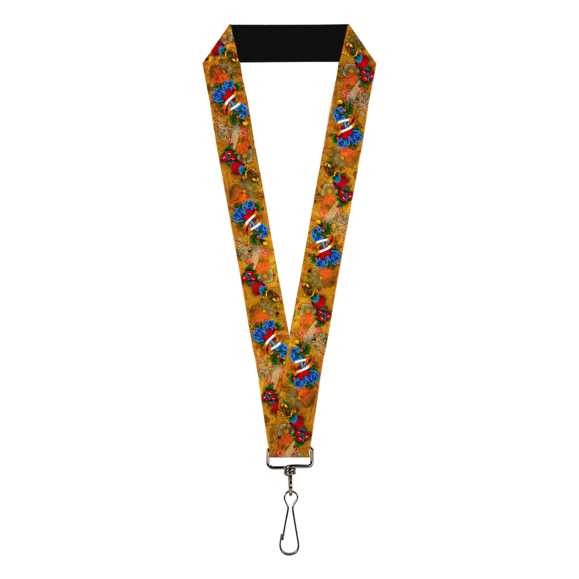 Lanyard - 1.0" - Tattoo Johnny-Hearts & Roses Lanyards Tattoo Johnny