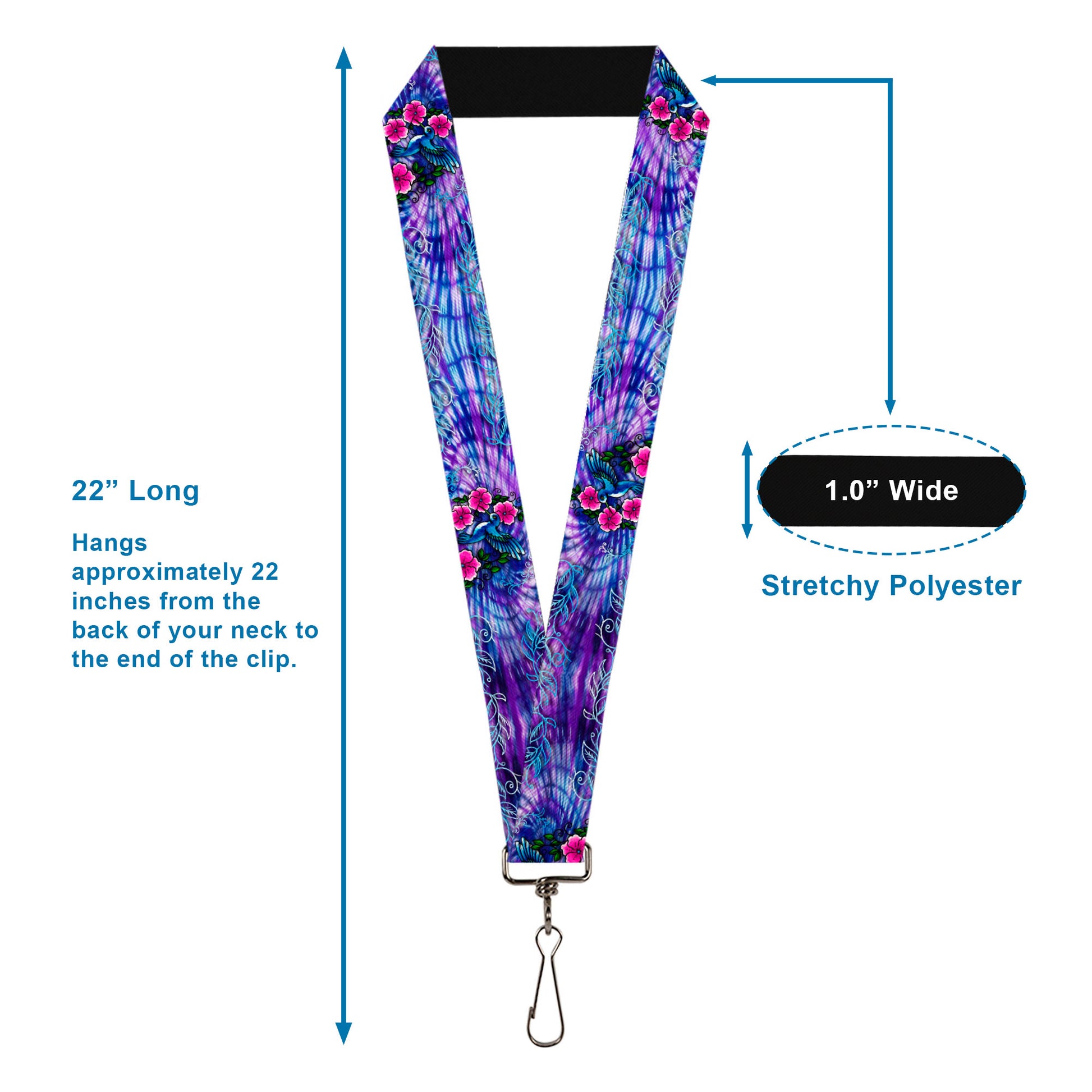 Lanyard - 1.0" - Tattoo Johnny-Hummingbird Lanyards Tattoo Johnny