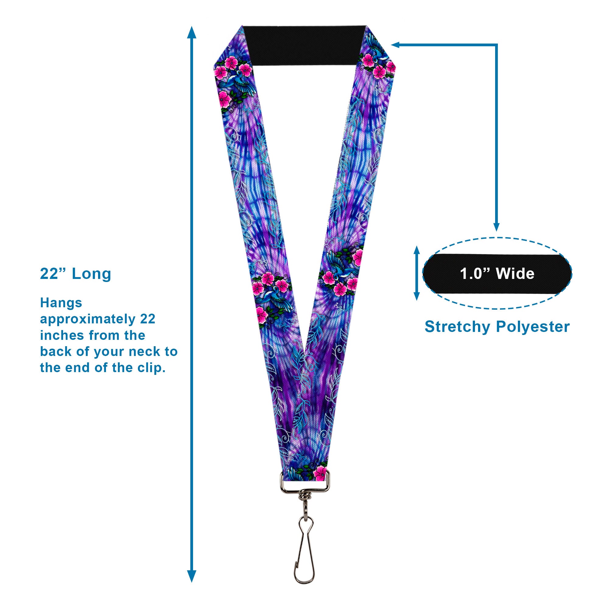 Lanyard - 1.0" - Tattoo Johnny-Hummingbird Lanyards Tattoo Johnny