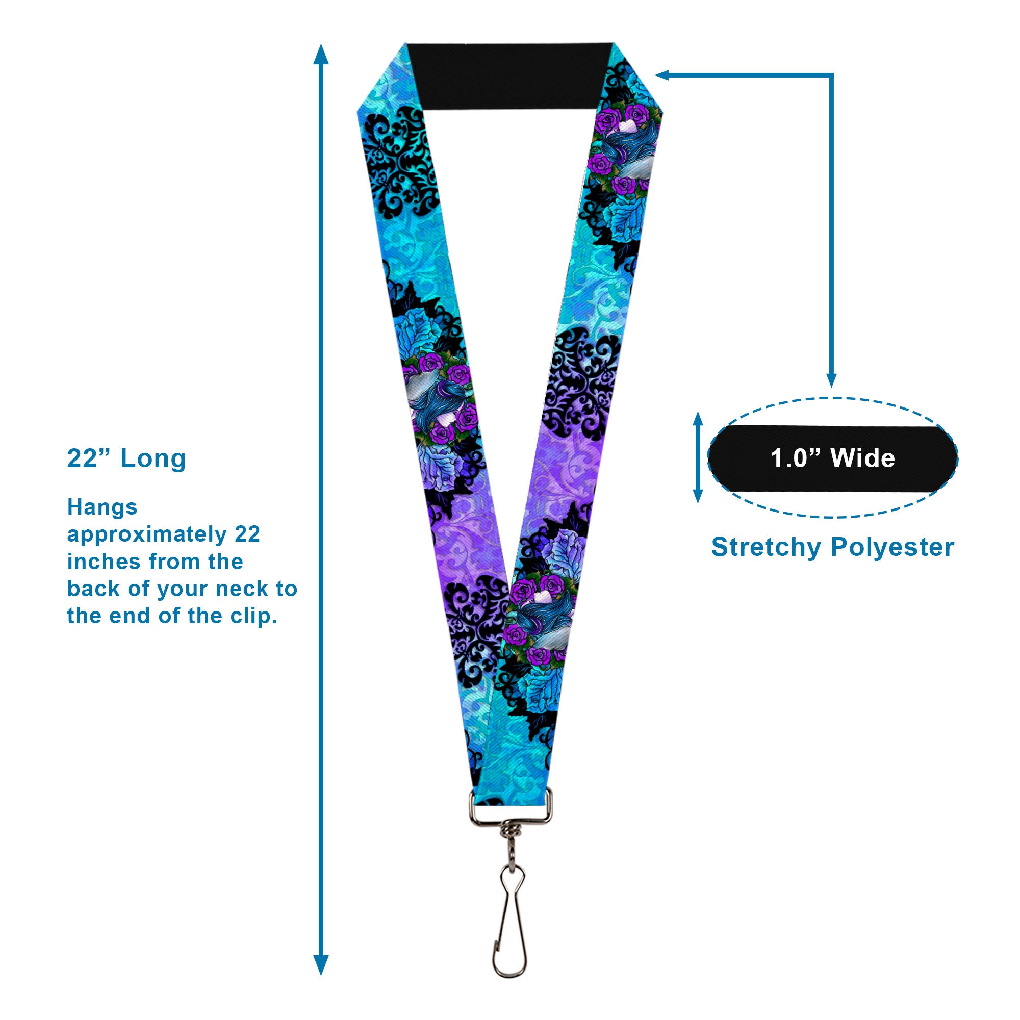 Lanyard - 1.0" - Tattoo Johnny-Fairy Blue Hair Lanyards Tattoo Johnny