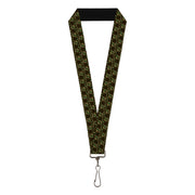 Lanyard - 1.0" - Top Skulls Black Camo Olive Lanyards Buckle-Down