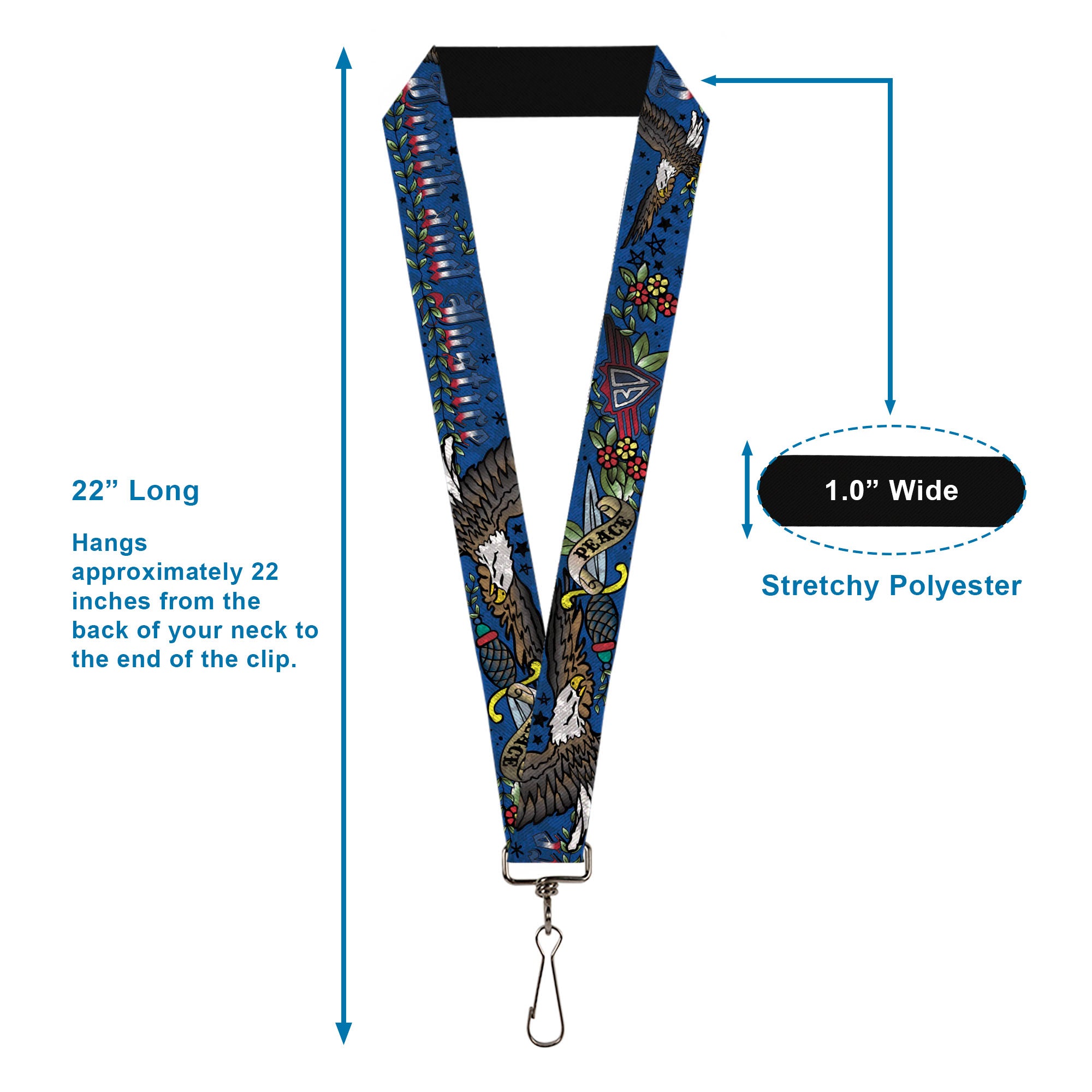 Lanyard - 1.0" - Truth and Justice Blue Lanyards Buckle-Down