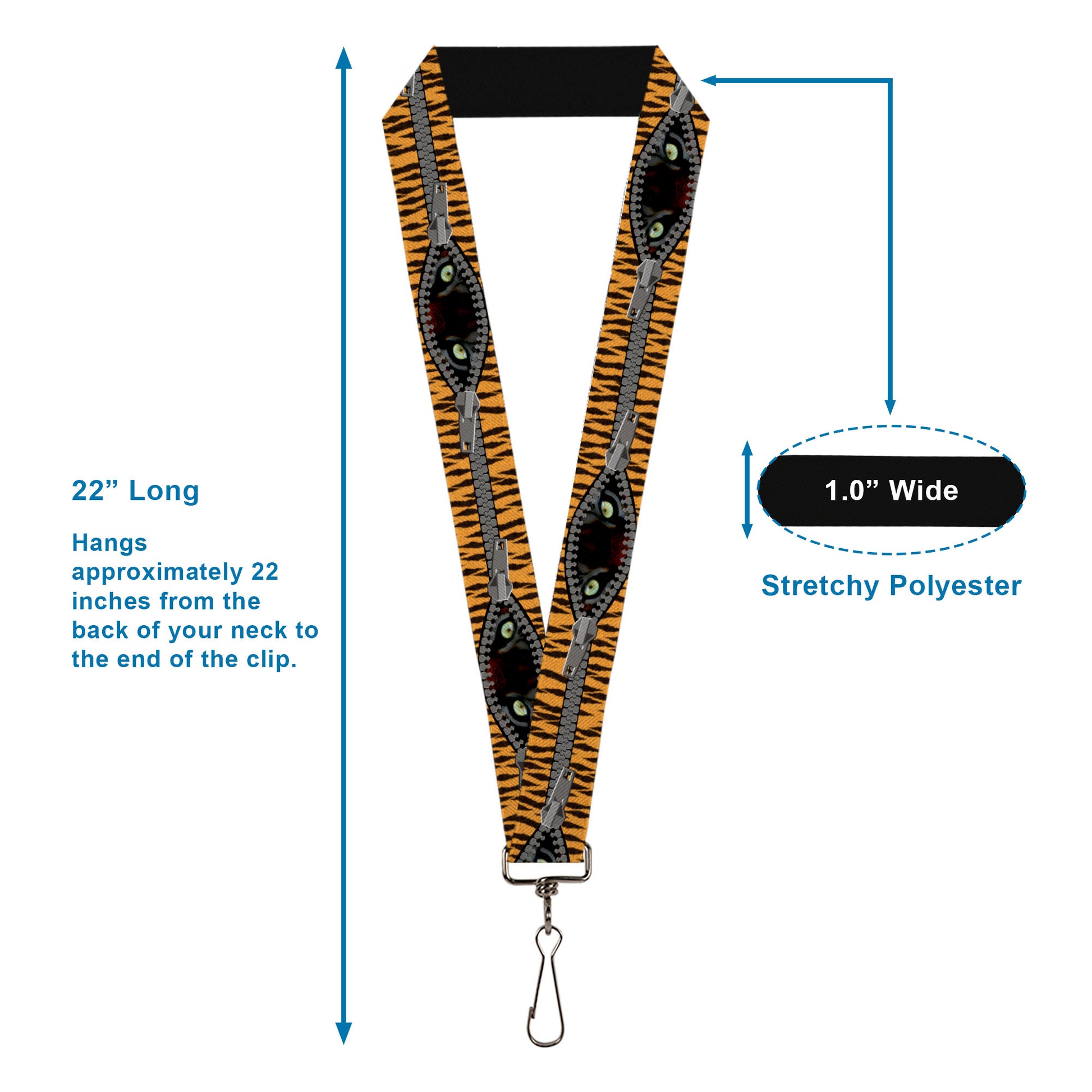 Lanyard - 1.0" - Tiger Eyes Lanyards Buckle-Down