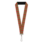 Lanyard - 1.0" - Tartan Plaid Red Green Lanyards Buckle-Down
