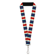 Lanyard - 1.0" - Tartan Plaid Khaki Blues Red Lanyards Buckle-Down