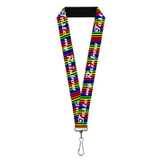 Buckle-Down Lanyard - TASTE MY RAINBOW Black/Multi Color Lanyards Buckle-Down