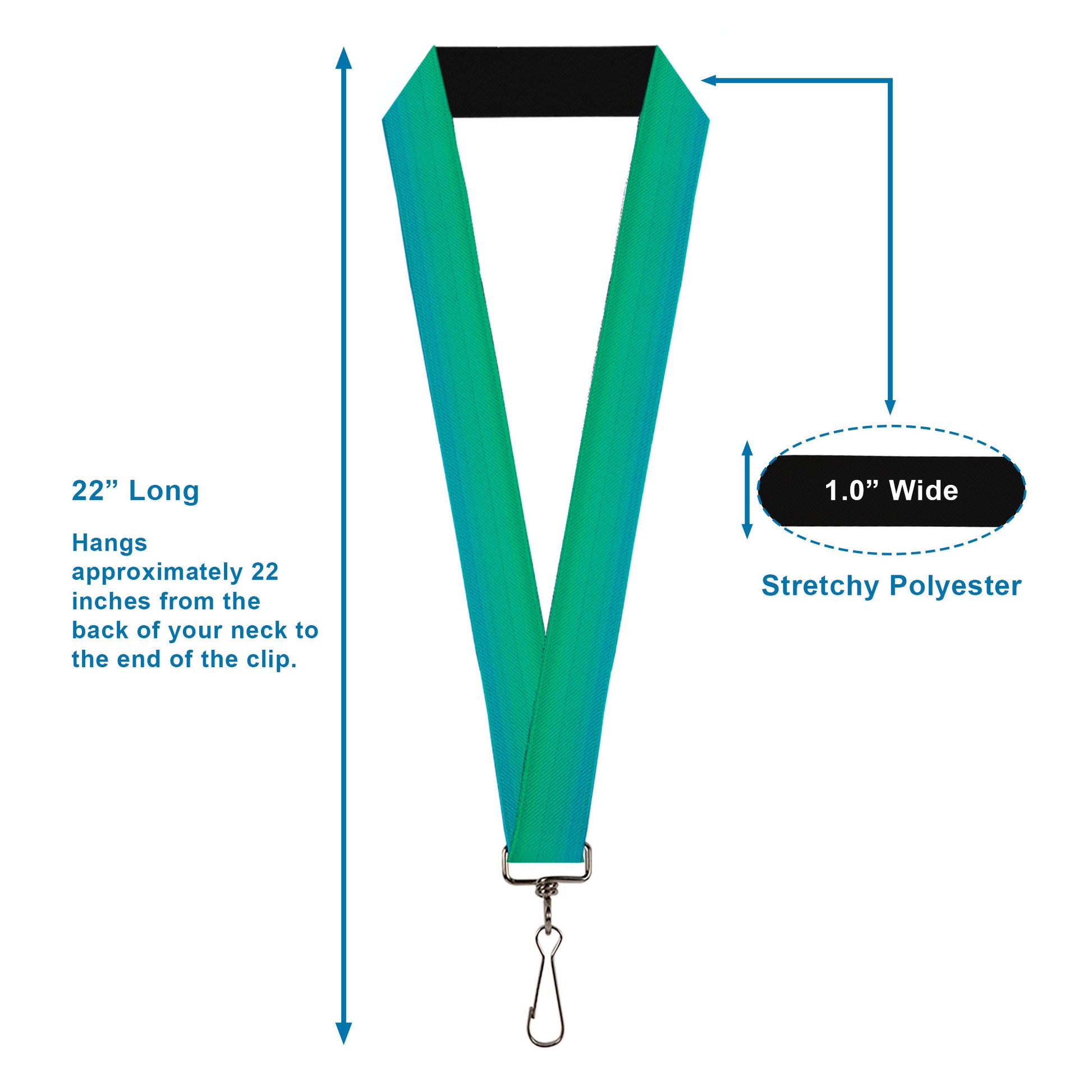 Lanyard - 1.0" - Teal Ombre Lanyards Buckle-Down
