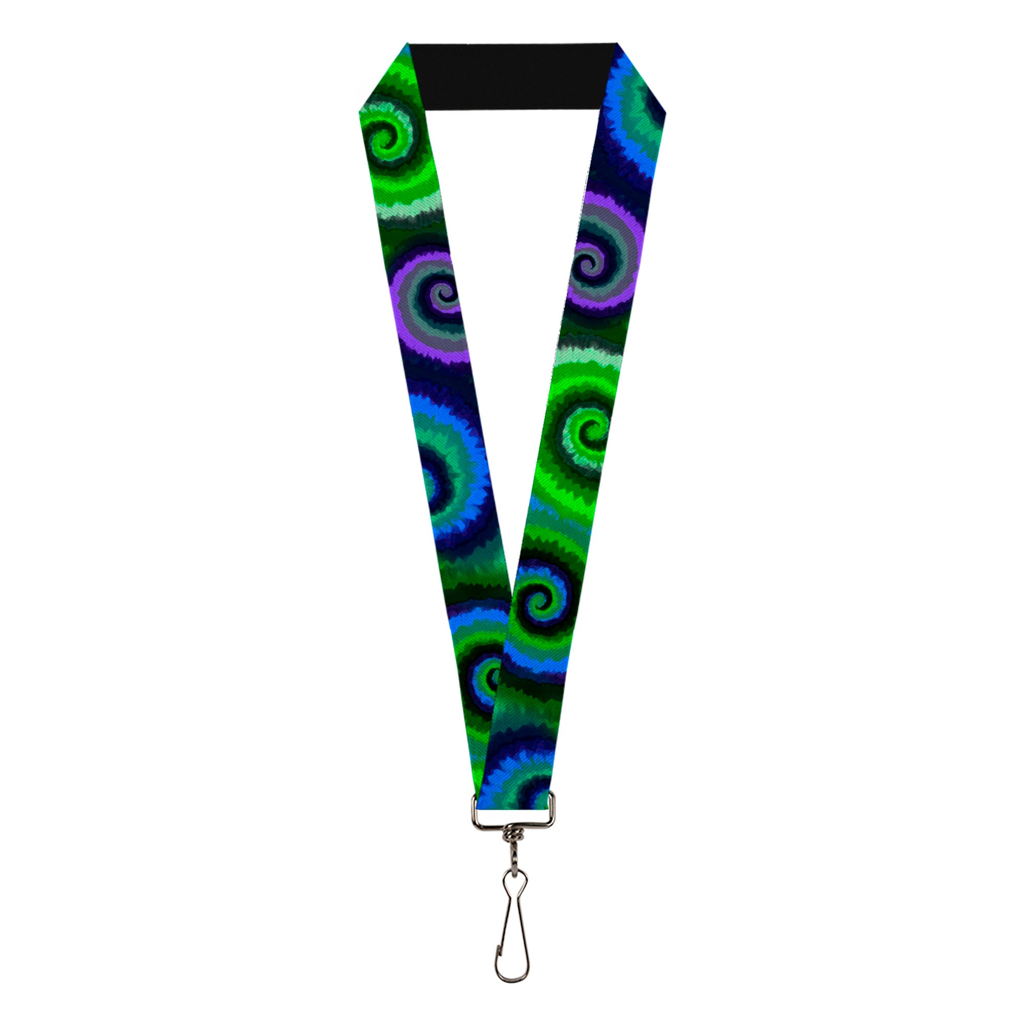 Lanyard - 1.0" - Tie Dye Swirl Green Blue Purple Lanyards Buckle-Down