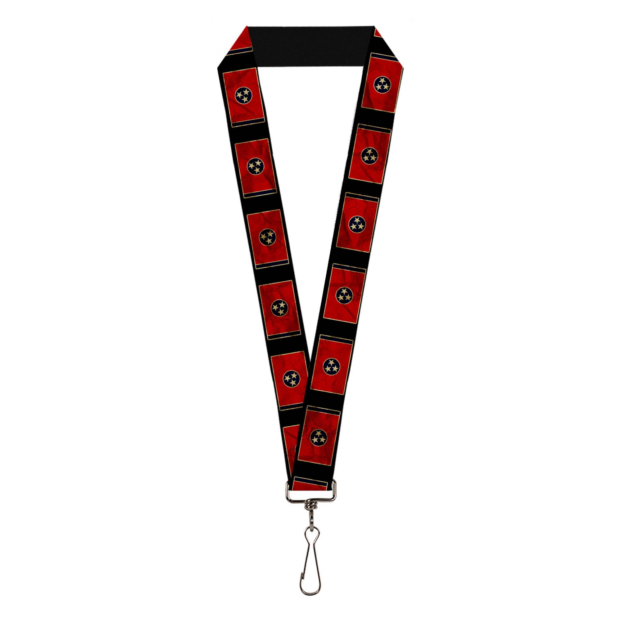 Lanyard - 1.0" - Tennessee Flag Black Distressed Lanyards Buckle-Down
