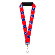 Lanyard - 1.0" - Tennessee Flag Stars Red White Blue Lanyards Buckle-Down
