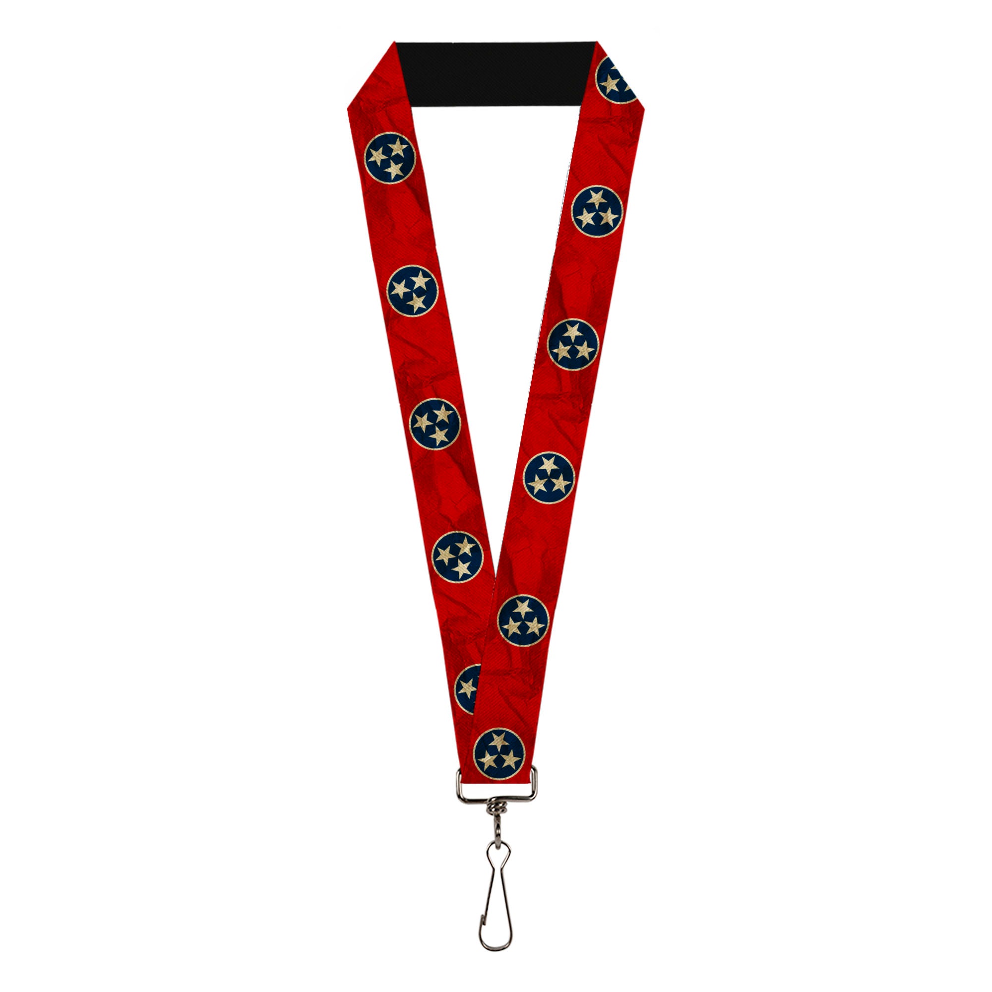 Lanyard - 1.0" - Tennessee Flag Stars CLOSE-UP Distressed Lanyards Buckle-Down