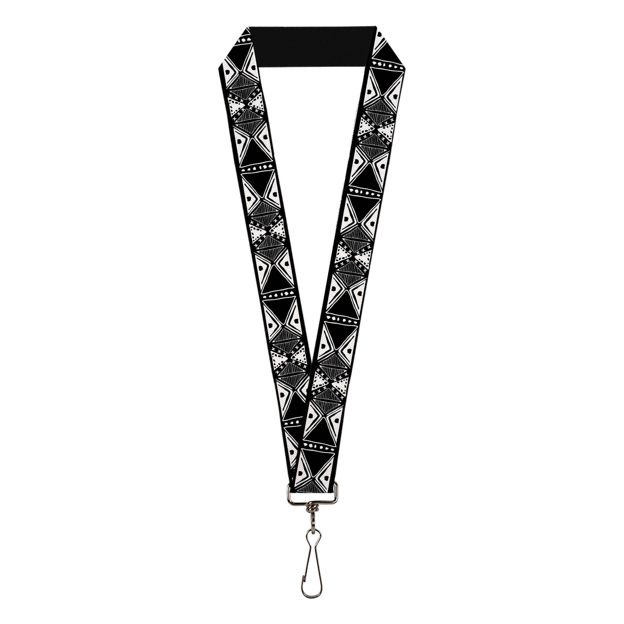 Lanyard - 1.0" - Tribal1 Black White Lanyards Buckle-Down