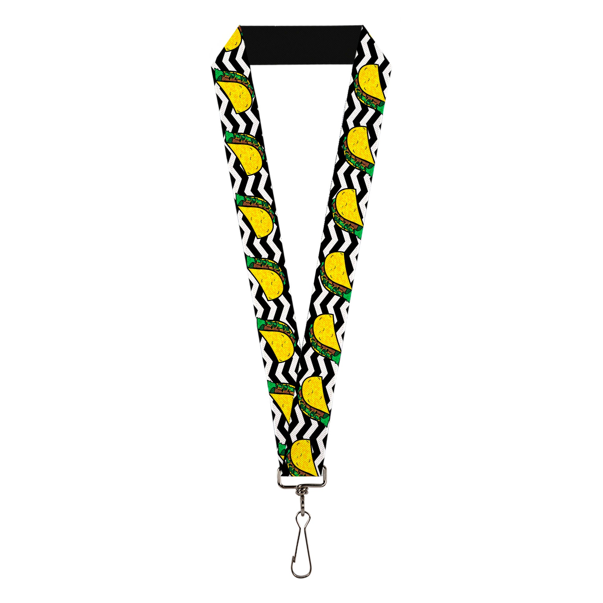 Lanyard - 1.0" - Taco Chevron Black White Lanyards Buckle-Down