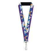 Lanyard - 1.0" - Unicorns Rainbows Stars Blue Purple Lanyards Buckle-Down