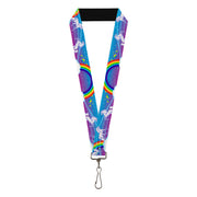 Lanyard - 1.0" - Unicorns Rainbows Stars Blue Rainbow White Lanyards Buckle-Down