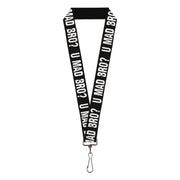 Lanyard - 1.0" - U MAD BRO? Weathered Black White Lanyards Buckle-Down