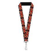Lanyard - 1.0" - United Kingdom Flags Vintage Black Lanyards Buckle-Down