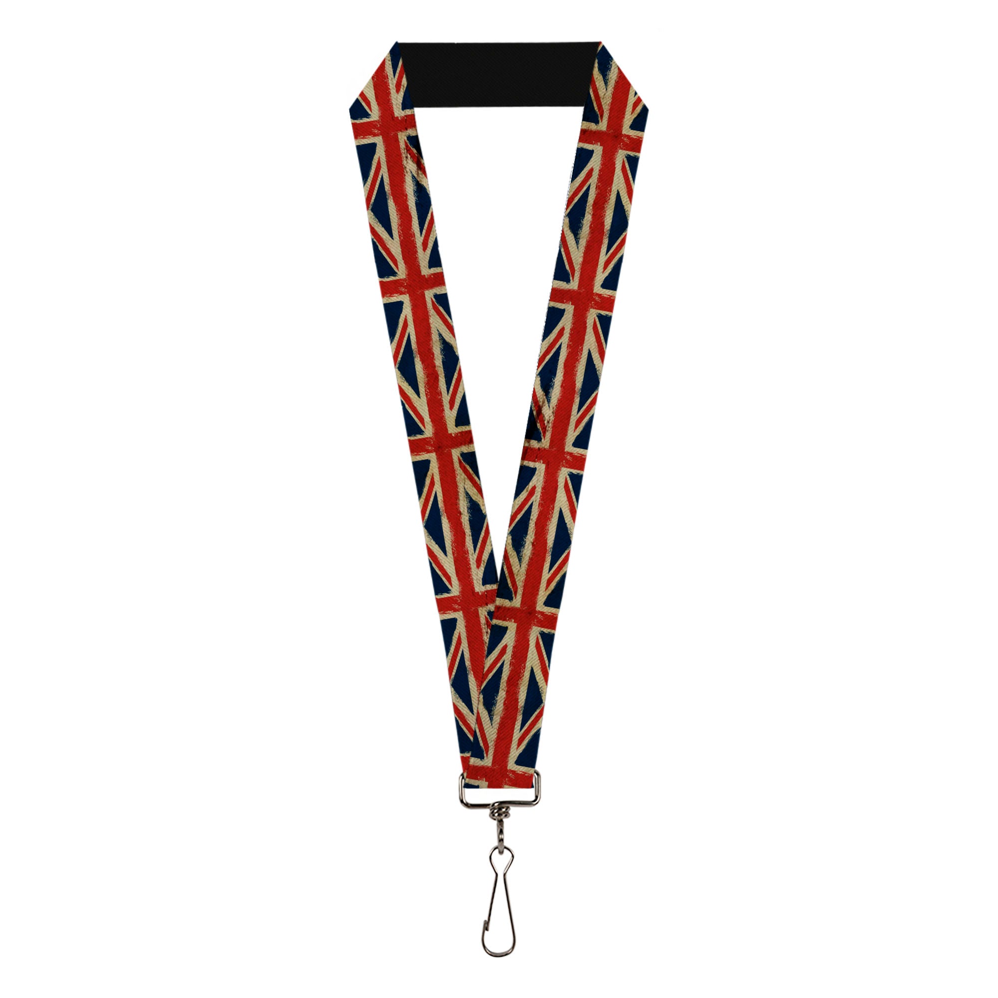 Lanyard - 1.0" - United Kingdom Flags Distressed Painting Lanyards Buckle-Down
