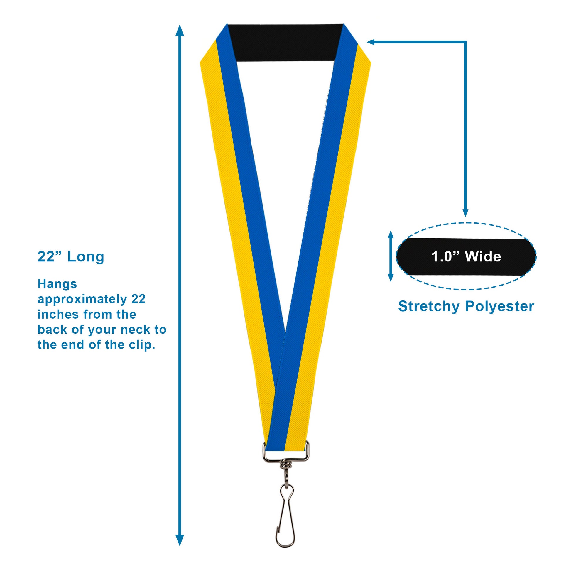 Lanyard - 1.0" - Ukraine Flag Continuous Lanyards Buckle-Down