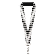 Lanyard - 1.0" - Vertical Stripes White Black Gray Lanyards Buckle-Down