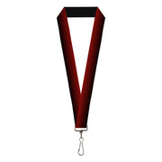 Lanyard - 1.0" - Vertical Stripes Transition Black Red Lanyards Buckle-Down