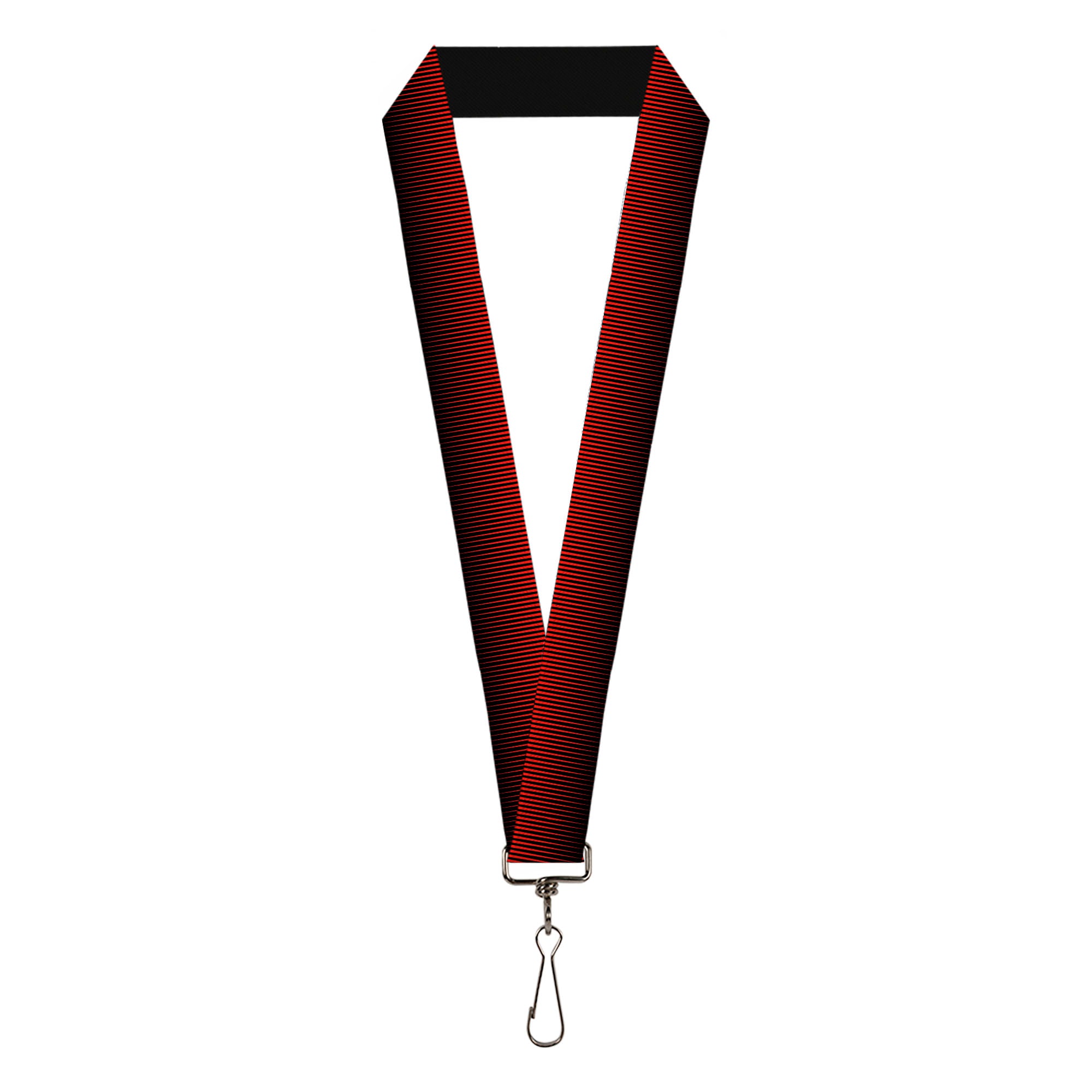 Lanyard - 1.0" - Vertical Stripes Transition Black Red Lanyards Buckle-Down