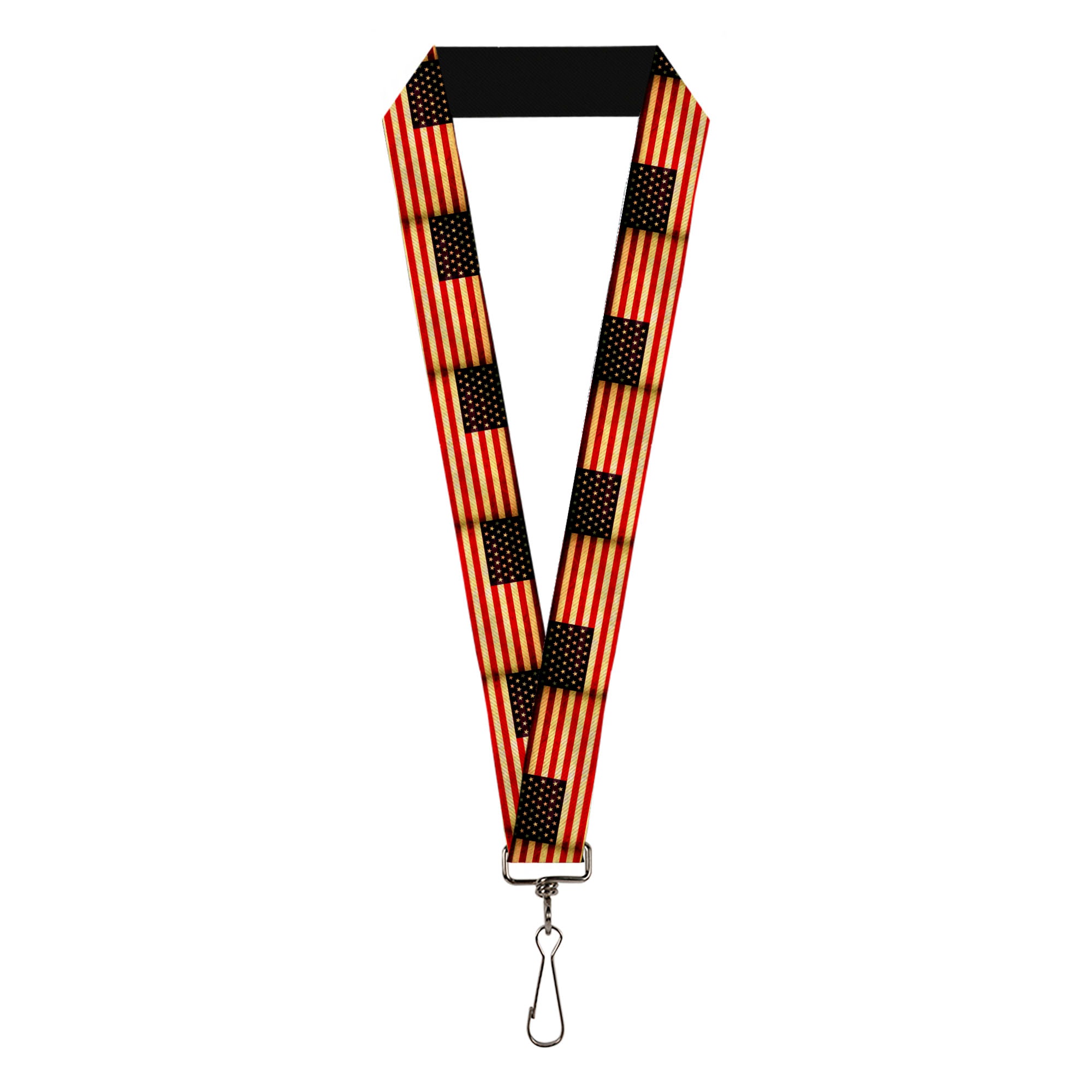 Lanyard - 1.0" - Vintage US Flag Repeat Lanyards Buckle-Down