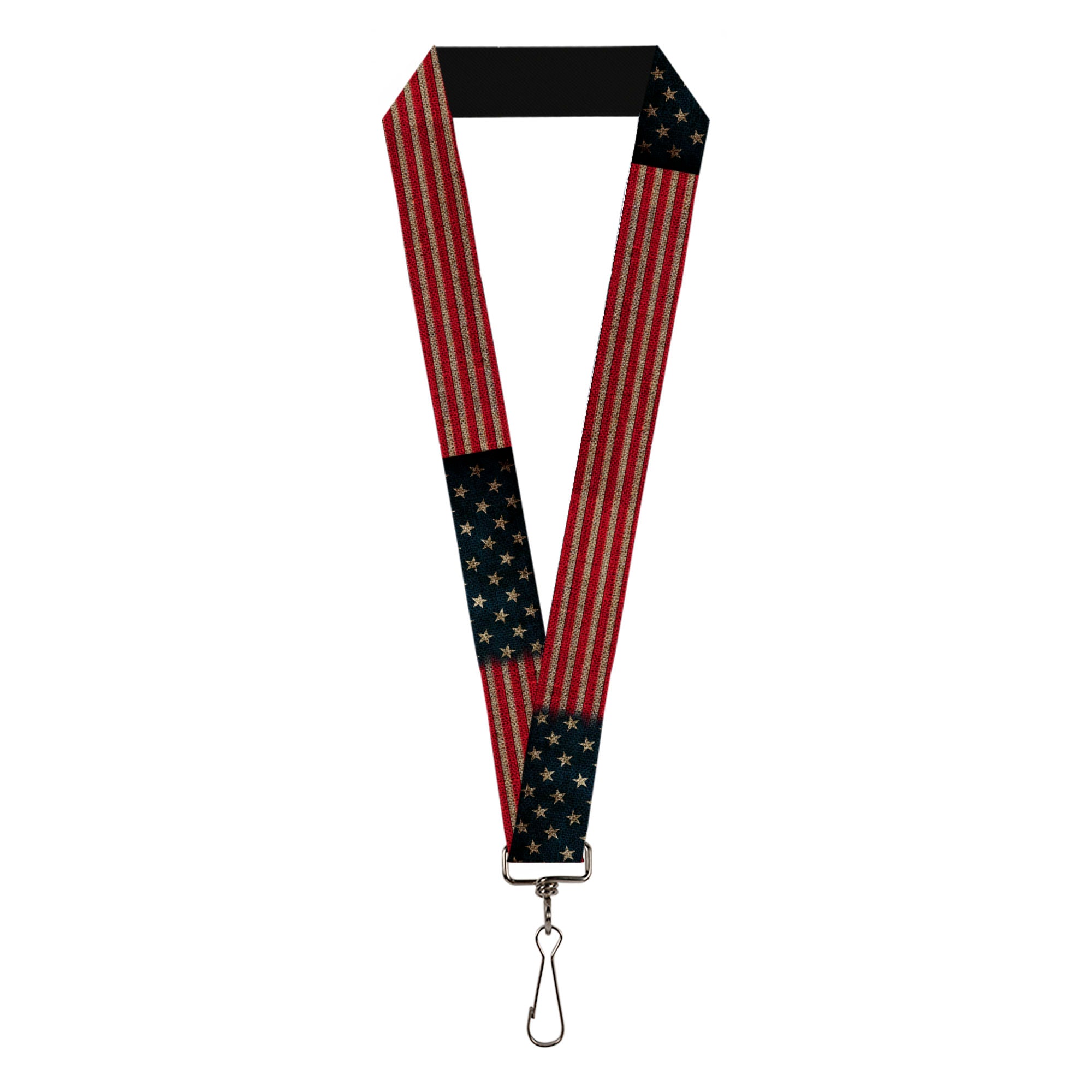 Lanyard - 1.0" - Vintage US Flag Stretch Lanyards Buckle-Down