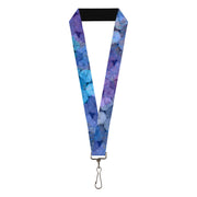 Lanyard - 1.0" - Vivid Floral Collage3 Blues Purples Lanyards Buckle-Down