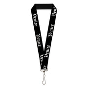 Lanyard - 1.0" - VENICE Old English Black White Lanyards Buckle-Down