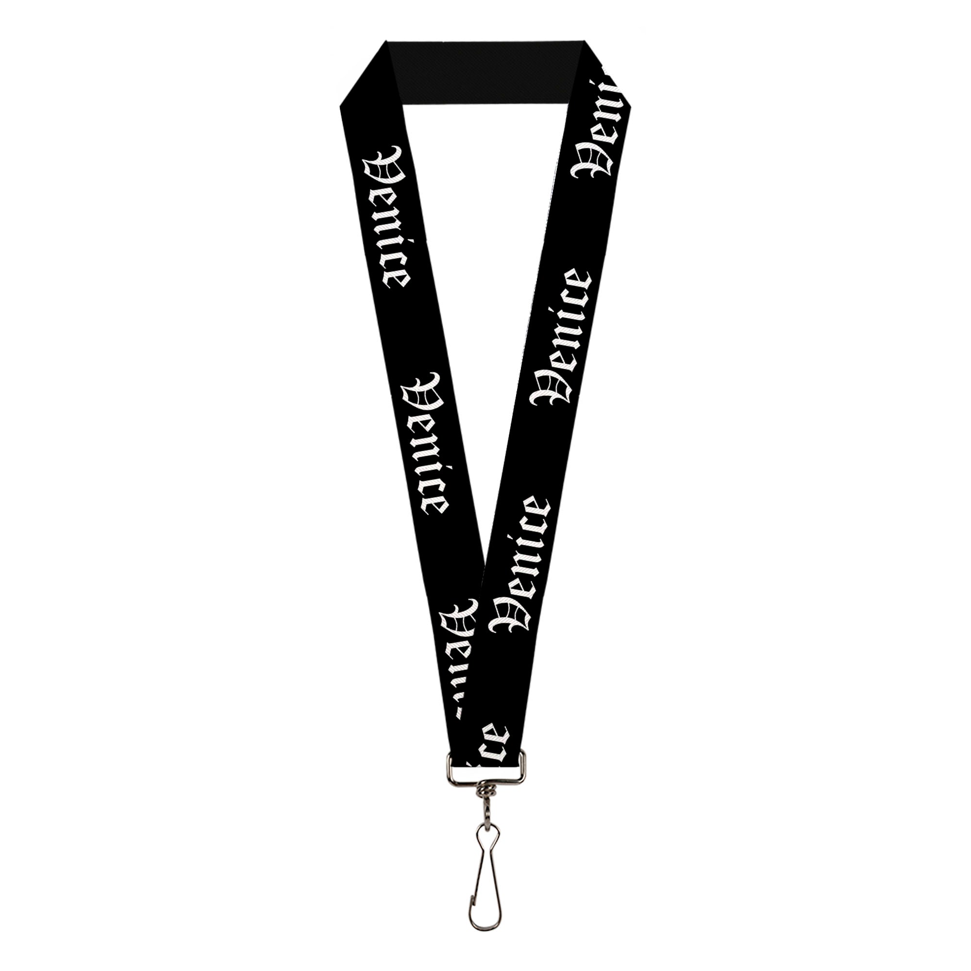 Lanyard - 1.0" - VENICE Old English Black White Lanyards Buckle-Down
